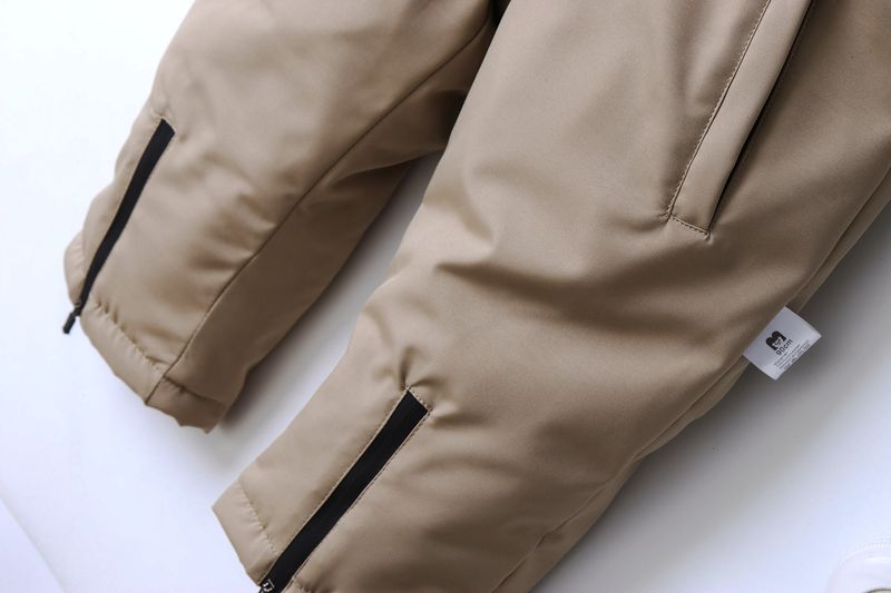 Traje de nieve infantil con forro polar – Pelele de invierno ultracálido con capucha (90-120 cm) – Mono de esquí unisex con cremallera completa para niños pequeños_voghion.com