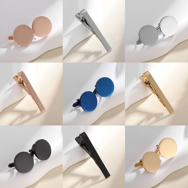 Vendita calda di gemelli in acciaio inossidabile lucidato in titanio con specchio in acciaio, polsini rotondi, borchie alla moda per camicia da uomo francese_voghion.com