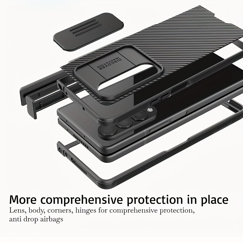 For Galaxy Z Fold 5 Case With S Pen Holder & Slide Camera Cover Protective Phone Case_voghion.com