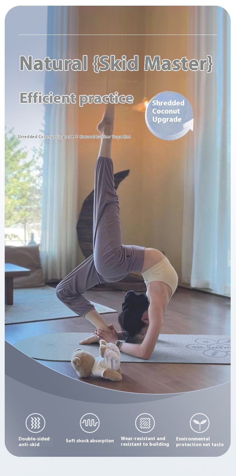 5 mm naturaalsest kummist jooga spordiala, PU-nahast poolringikujuline matt jõusaali jaoks, libisemisvastane, higi imav,_voghion.com