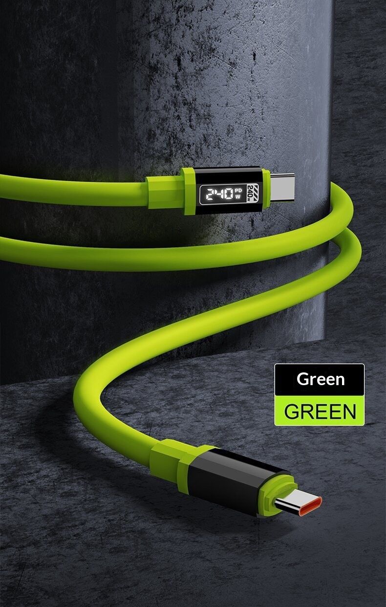 Digitex 240w Silicone Data Mobile Phone 6A Fast PD Compatible With Huawei Dual-head Type-C Tablet Charging Cable_voghion.com