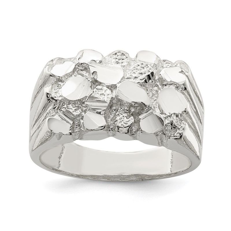 Sterling Silver Men's Nugget Ring_voghion.com