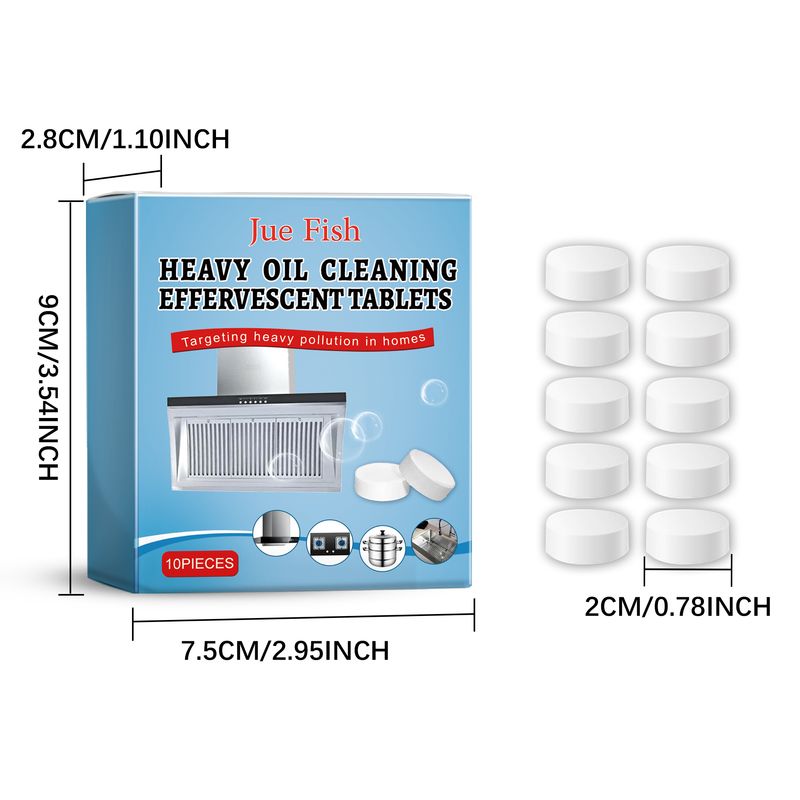 Jue-Fish Kitchen Grease Cleaning Tablets, Home Cleaning Kitchen Stove Stains Multi-Functional Oil And Scale Removal_voghion.com