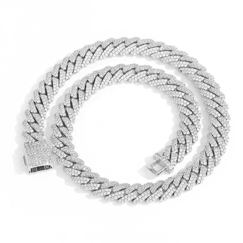 Colar de hip hop com diamantes, corrente cubana e zircônia, joia versátil e sofisticada para homens_voghion.com