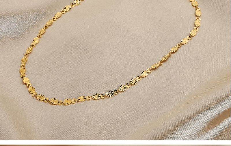 Gioielli con bracciale a catena in acciaio inossidabile 316 placcato oro squisito con petalo ovale fatto a mano_voghion.com