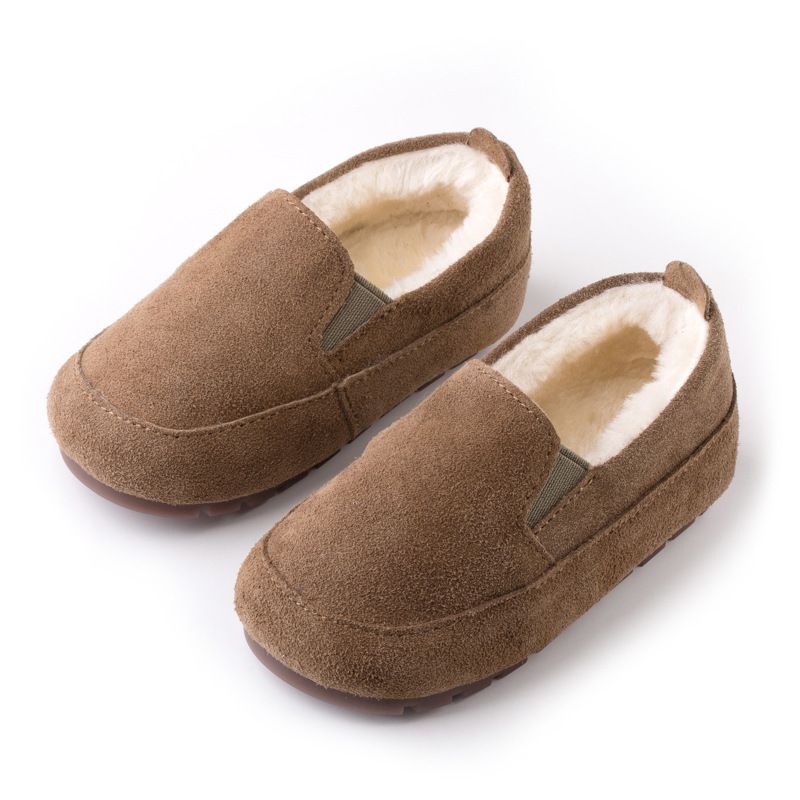 Schwein Prinzessin Fleece-gefüttert für Mädchen Kleinkind Halbschuhe warm pelzigen britischen Stil kleine Kinder Baumwolle Schuhe Baby_voghion.com