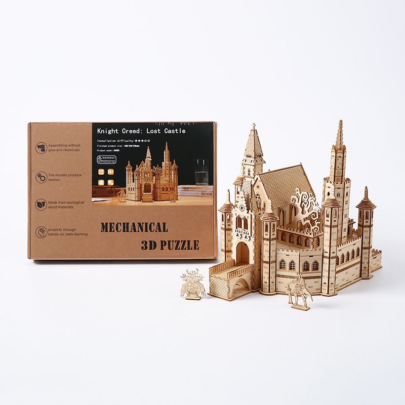 Neu Schloss Holz Montage Modell 3D Handgemachte Spielzeug High-end_voghion.com