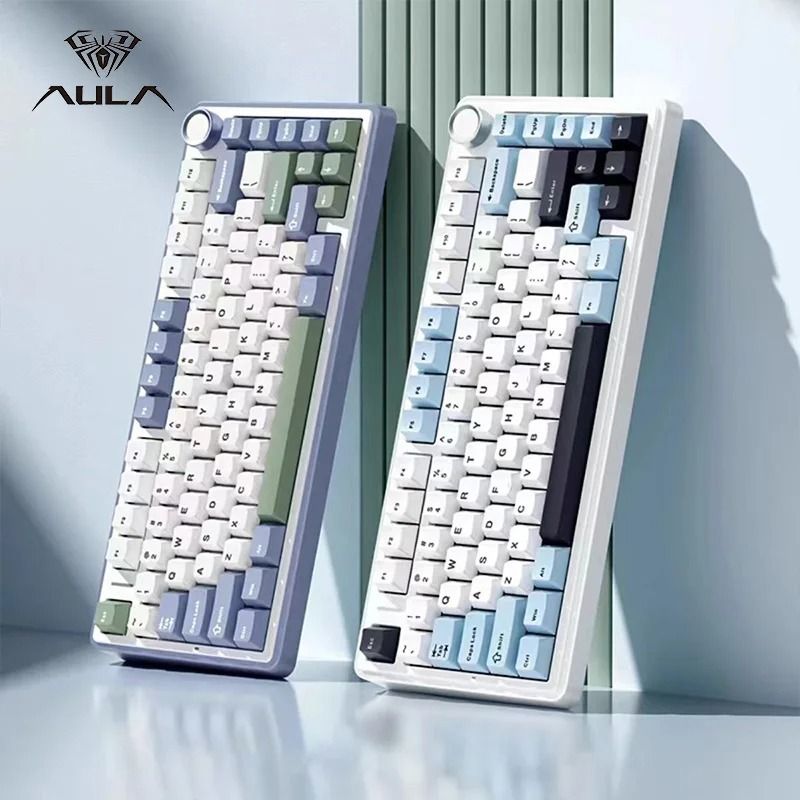 AULA Tarantula F75 Özel Mekanik Klavye Conta Yapısı Tam Tuş Sıcak Değiştirme Kablosuz Üç Modlu Bluetooth MAX_voghion.com