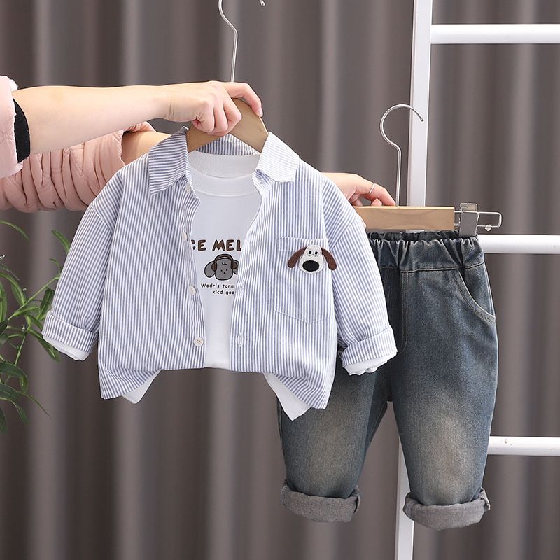 Îmbrăcăminte pentru copii Five Small Seven 2025 Primăvară-Toamnă Nouă Colecție 0-5 Ani Băieți și Fete Tricou cu Cap de Câine Lung T_voghion.com