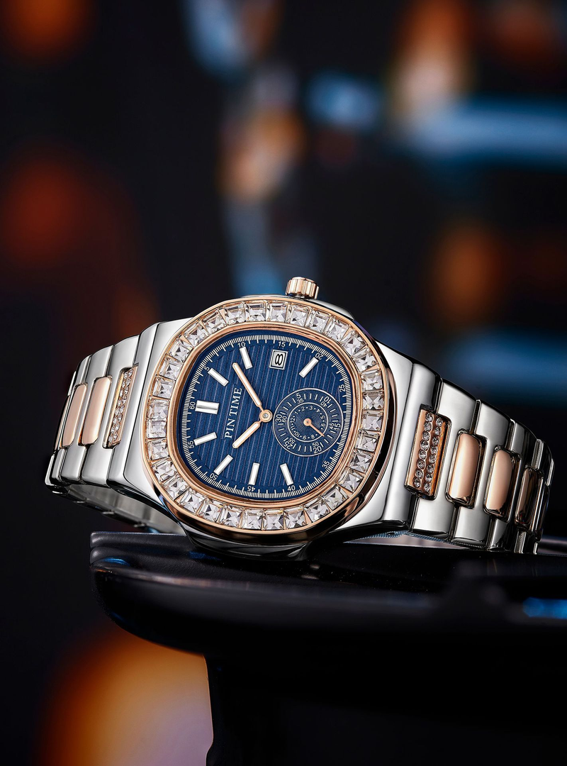 Men's Stylish Business Quartz Watch With Date Function, 30M Water Resistance, Stainless Steel Jewelry Clasp, Square Dial (40.5mm)_voghion.com