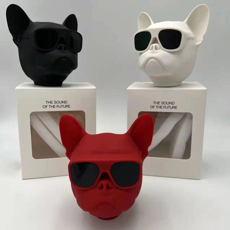 Französische Bulldogge Bluetooth-Hundekopflautsprecher Super Bass Outdoor Mini Kleine Kanone Niedlich Kabellos Tragbar_voghion.com