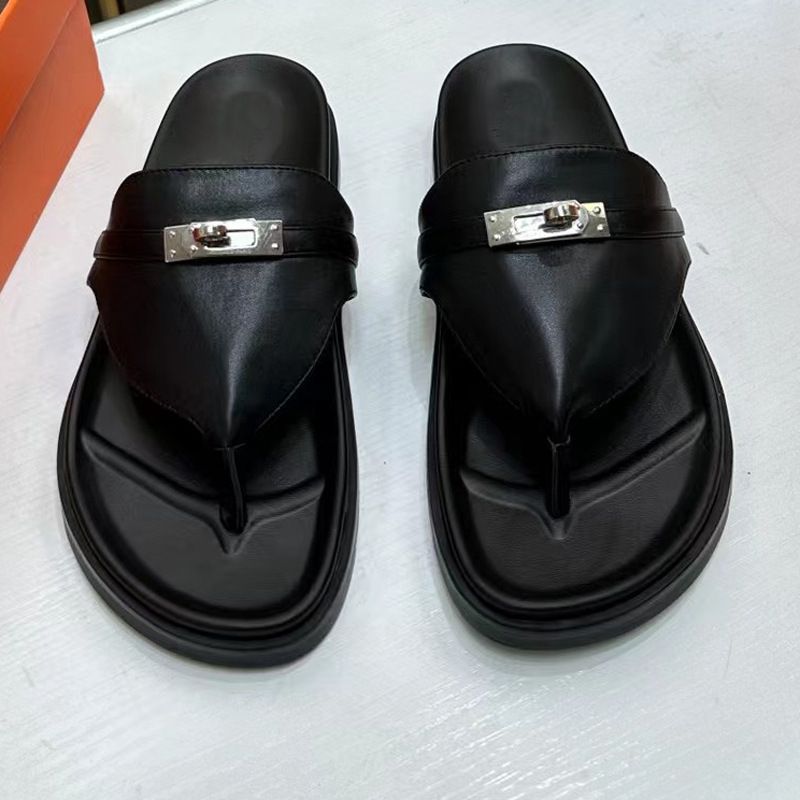 High Version Kelly Buckle Onkel Flip-Flops Damen 2025 Sommer Zehensteg Casual Vielseitige Sandalen_voghion.com