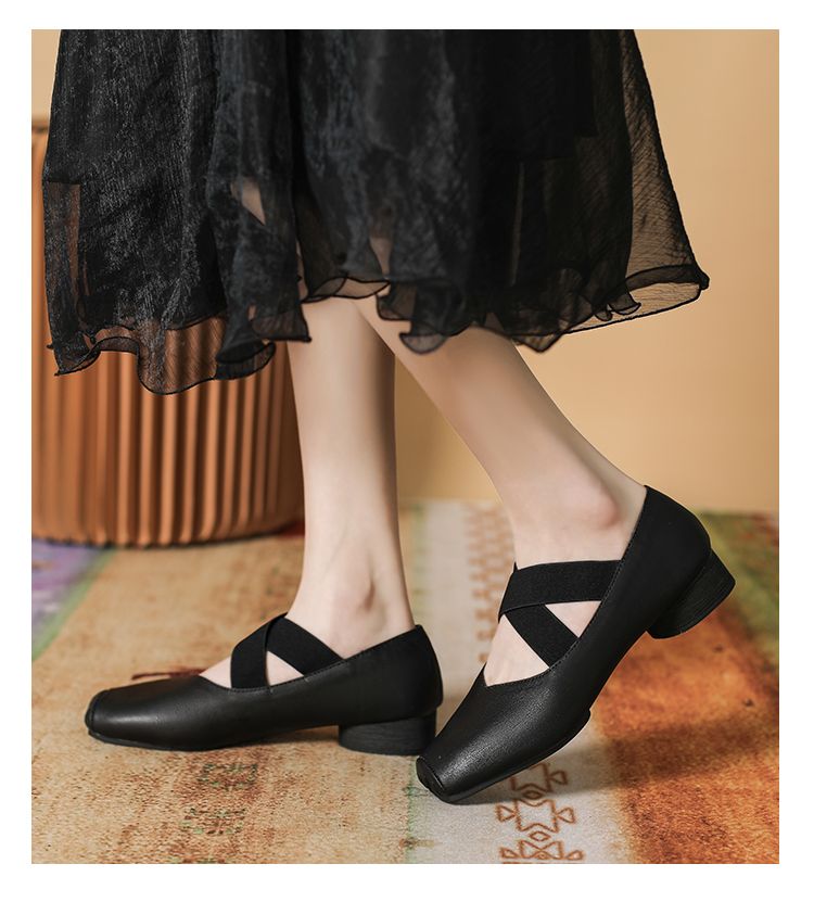Mary Jane Wear Retro Strap Pig Nose Ballet Shoes_voghion.com