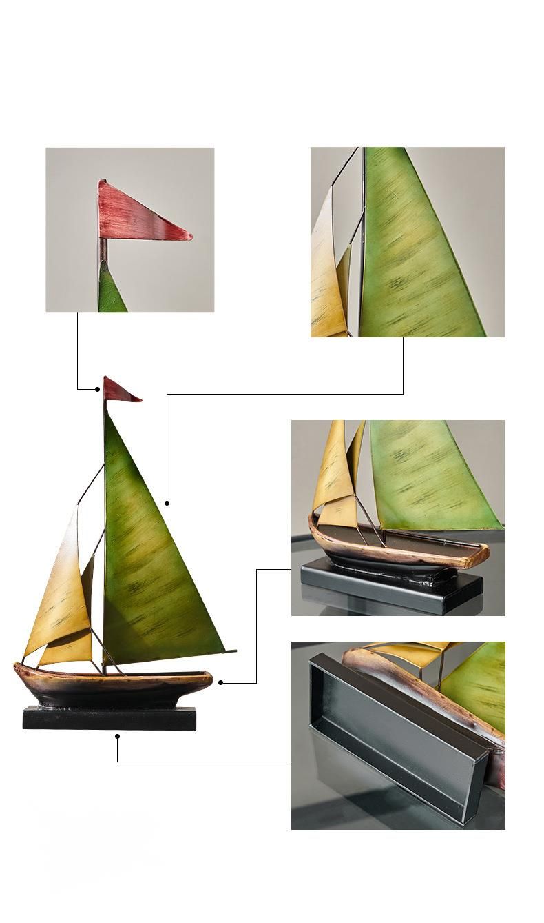 Minimalist Design Resin Smooth Sailing Sailboat Ornament Rack Living Room Decoration Wine Cabinet Decor_voghion.com