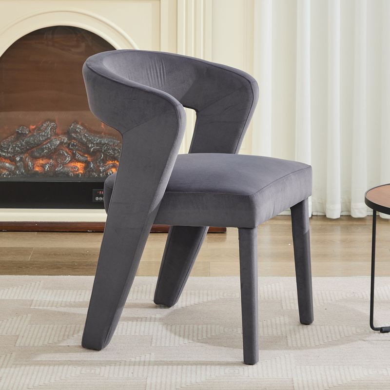 Neuheit Sessel, Loungesessel, Polsterstühle, Einzelsofa, Wannenstuhl, Einzelner Stuhl, 59x60x79 Cm, Samt, Tragfähigkeit 150 Kg, Grau_voghion.com