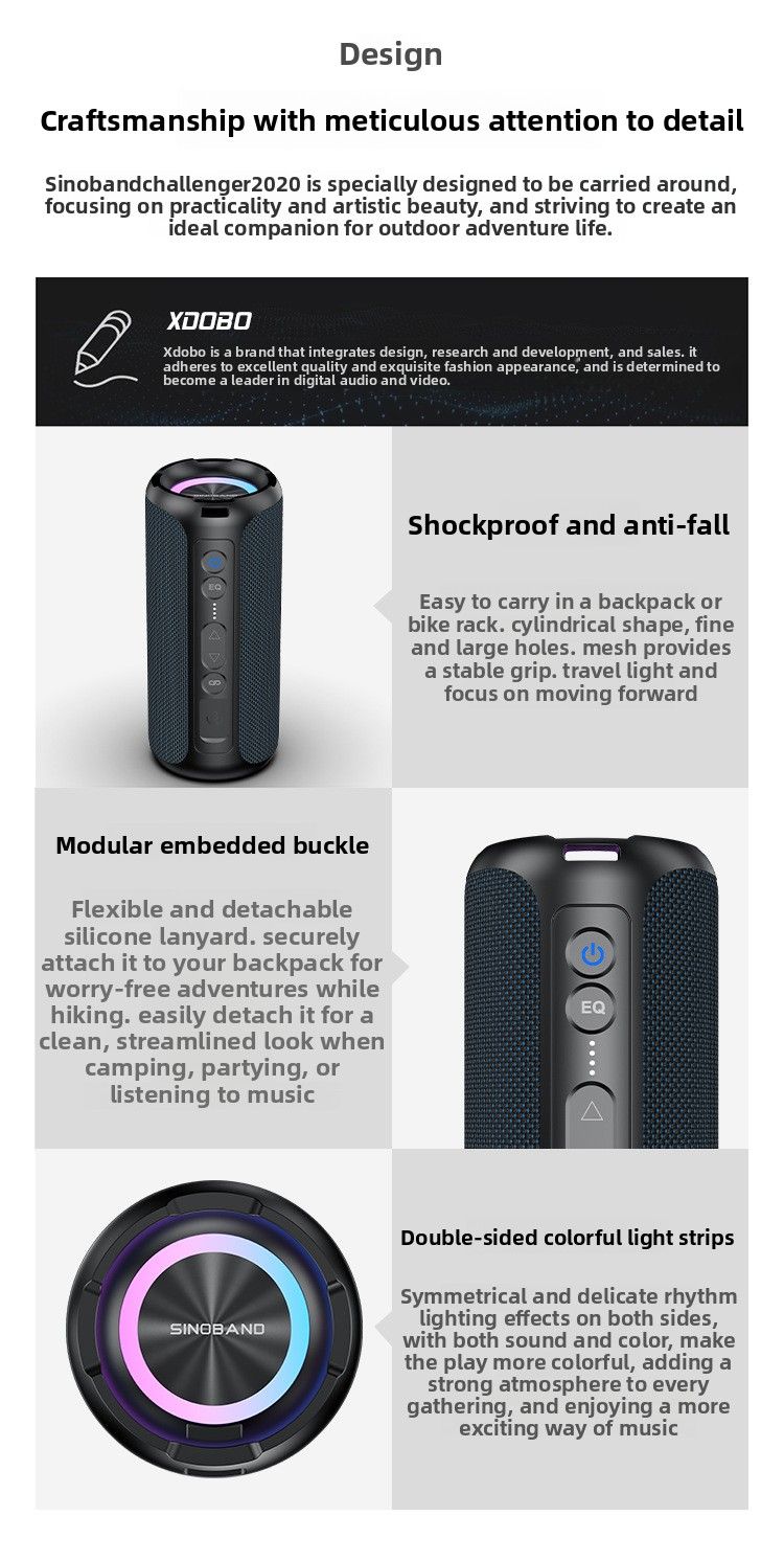 【High Quality】 Xidobao Xdobo SINOBAND Challenger 2020 Bluetooth 50W Outdoor Riding Speaker_voghion.com