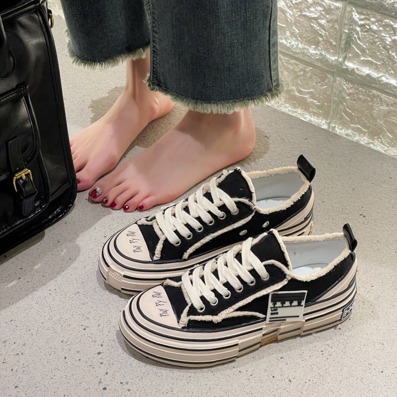 Wu Jianhao Same Style Jin Yue Goods Internet Celebrity Casual Low-Top Black Couple Canvas Vulcanized Shoes S19x001b_voghion.com