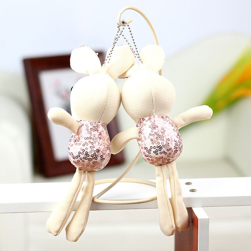 Peluche con paillettes adorabile coniglietto giocattolo carino bambola coniglio per borse abbigliamento e accessori_voghion.com