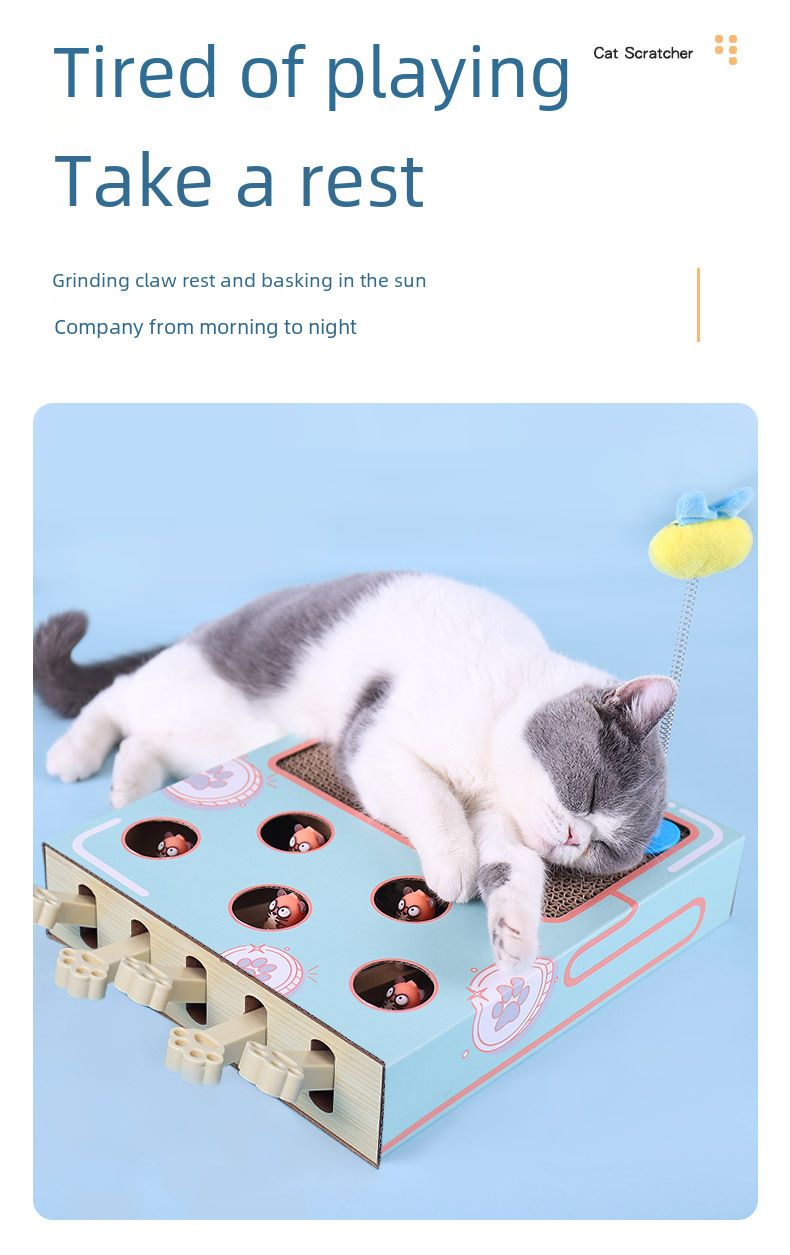 Giocattolo per gatti Whack-a-mole, tiragraffi in carta ondulata, giocattolo per gatti, giocattolo multifunzionale per gatti, accessori per gatti_voghion.com