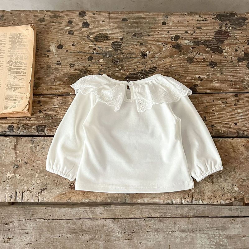 Abbigliamento per bambini Camicia per bambina in cotone ad alta elasticità con base in pizzo e top in morbida pelle per bambini_voghion.com