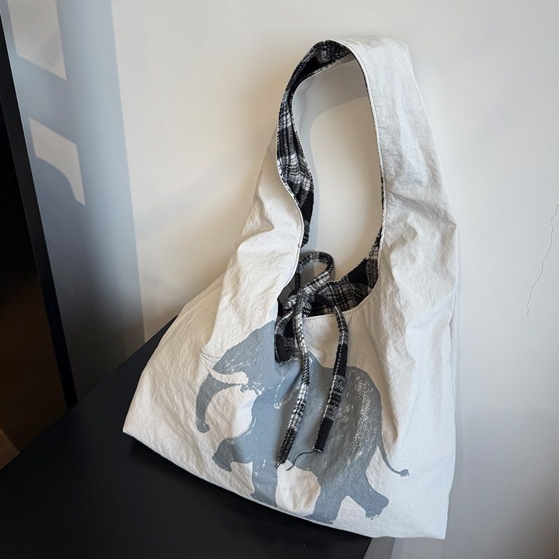 Satin-Weste im Retro-Stil, doppelseitig, mit Patchworkmuster, Wollkaromuster, modisch, mit einzelner Schultertasche, großes Fassungsvermögen_voghion.com