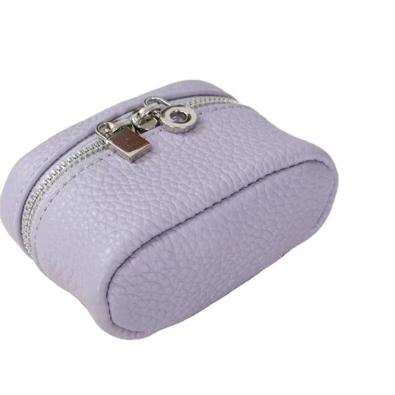 Top Layer Cowhide Fashionable Neck Hanging Compact Lunch Box Women's Genuine Leather Lychee Texture Lipstick Mini_voghion.com