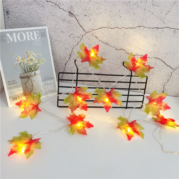 Maple Leaf LED String Lights - Battery Operated Indoor/Outdoor Decorative Lights For Christmas, Halloween, Parties_voghion.com