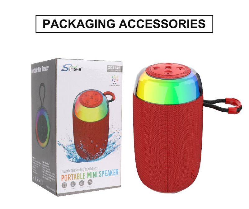 ZQS-L05 Açık Hava Sporları Taşınabilir Subwoofer Hoparlör RGB Bas Kablosuz Bluetooth Hoparlör_voghion.com
