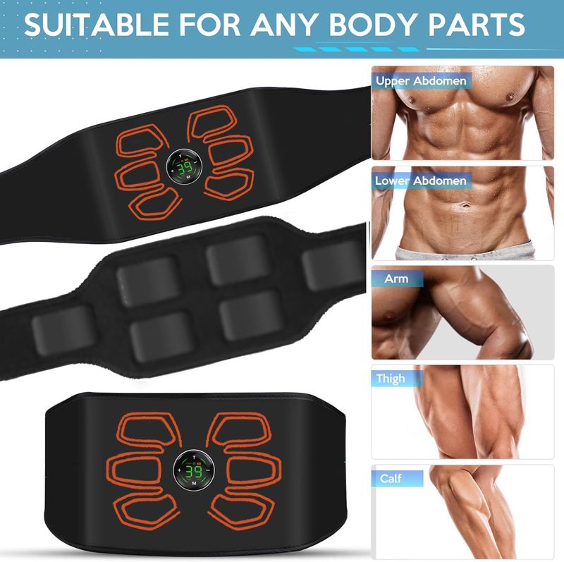 New Touch Screen EMS Belt Muscle Stickers Massage Abdominal Machine Fitness Pulse Portable_voghion.com