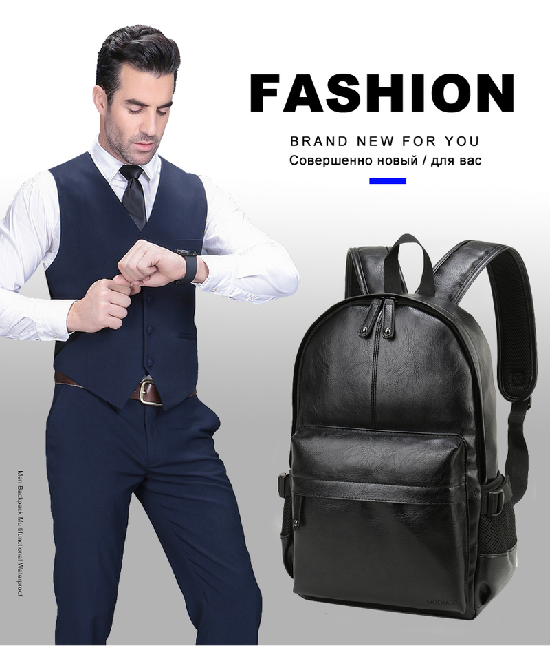 VORMOR Marke Männer Schule Rucksack Mode Wasserdichte Reise Casual Leder Bücher Tasche Männlich_voghion.com