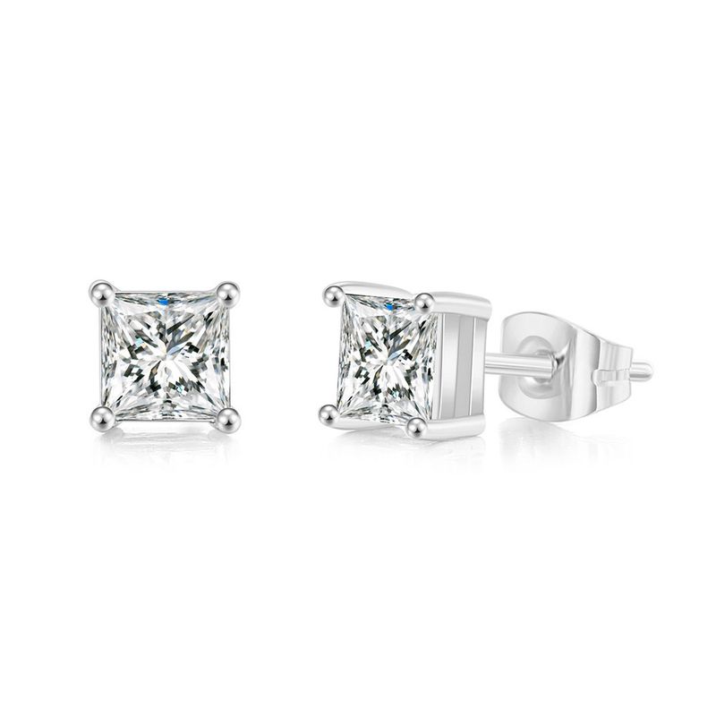 Geometrische Zirkon-Ohrringe für Unisex, modische und vielseitige einzelne Diamant-Ohrringe, beliebte Unisex-Ohrringe_voghion.com