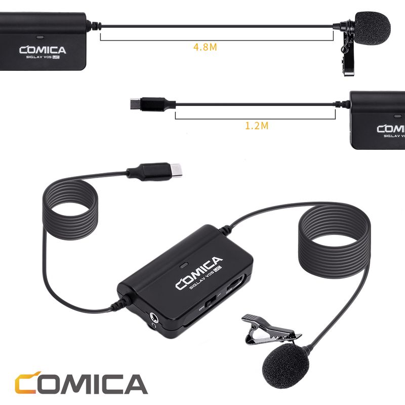 COMICA SIG.LAV V05 UC Multifunctionele enkele lavaliermicrofoon (voor apparaten met USB-C-interface)_voghion.com