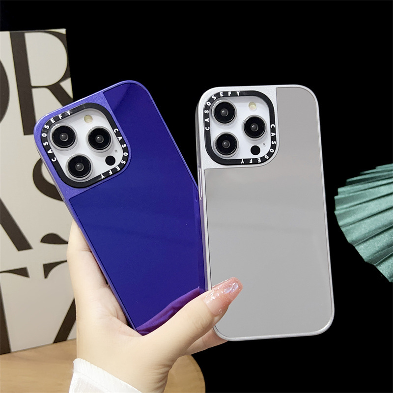 Suitable for Apple 15 Promax 12 Silver Edge 13 Pro Signature iPhone 14 Mirror Phone Case_voghion.com