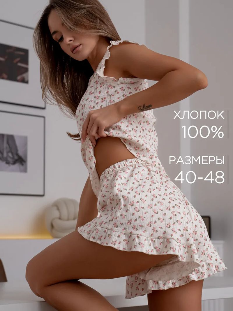 2025 Homewear Spring Summer New Printed Shorts Short Sleeve Fashion Casual Women's Pajamas_voghion.com