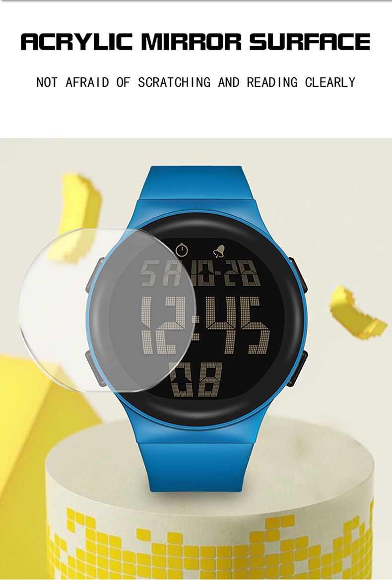 Digital Sports Watch For Men – 50M Waterproof, LED Backlight, Day & Date Display – Lightweight TPU Strap Student Watch Sports Watch_voghion.com