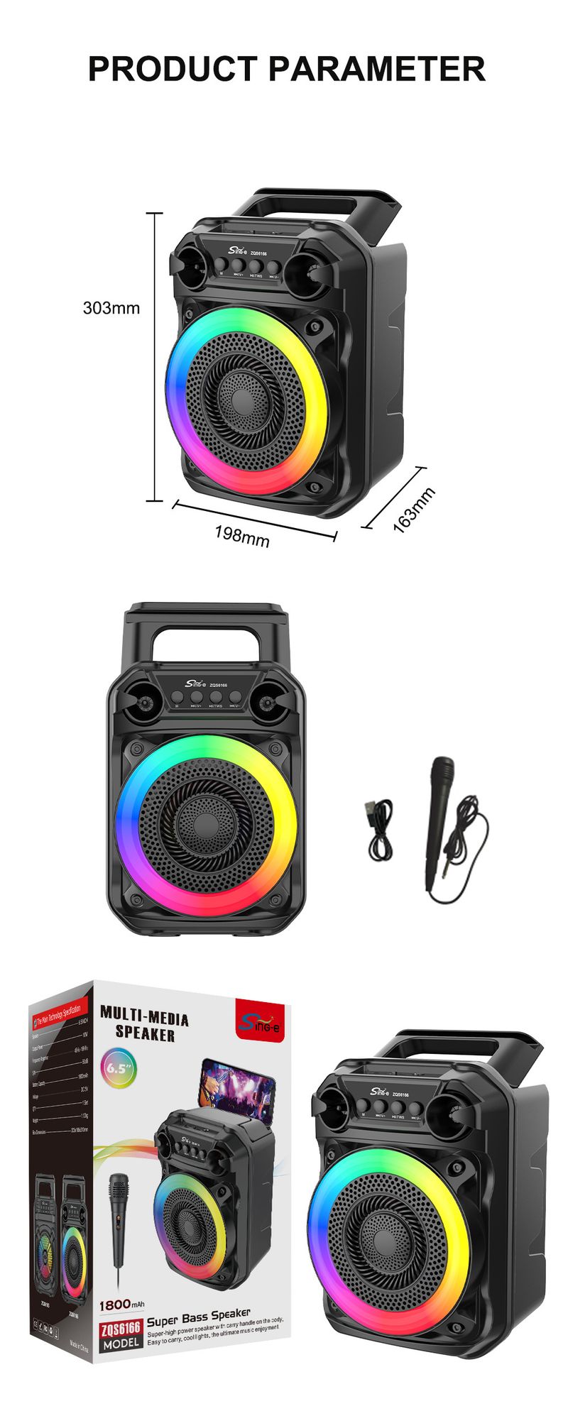 ZQS6165 Atmosphere Change Slideshow Rhythm Portable Series E-sport, Subwoofer_voghion.com
