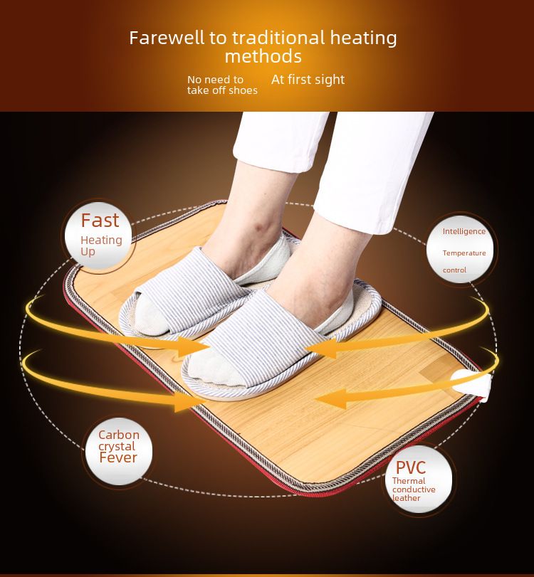 Scaldapiedi Scaldapiedi Tappetino riscaldante plug-in per ufficio Scaldapiedi Tappetino riscaldante elettrico con riscaldamento a freddo in cristallo di carbonio_voghion.com