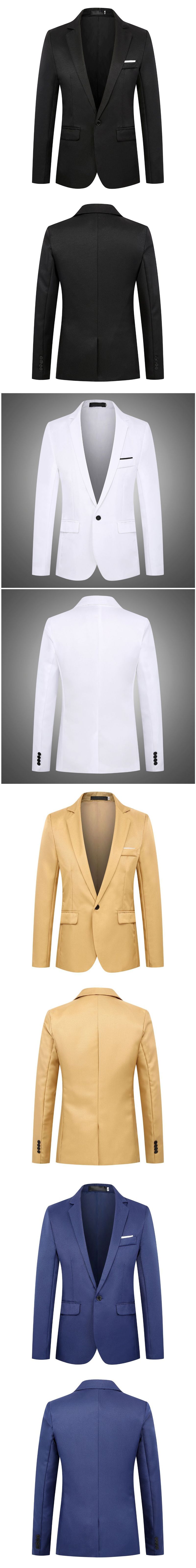 Men's Korean version youth slim fit solid color single row one button small suit jacket_voghion.com