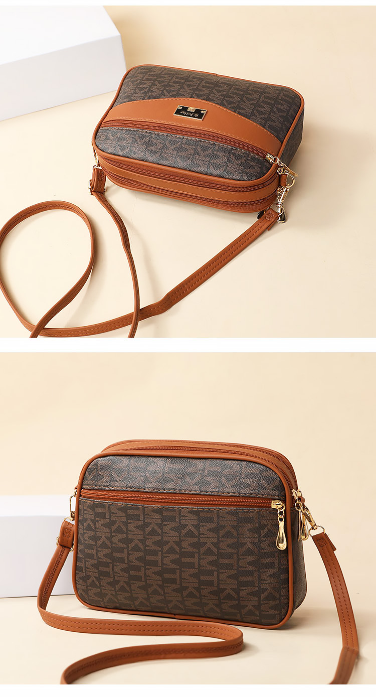 Bolso bandolera para mujer de nuevo estilo: lujoso bolso de hombro multicapa con doble cremallera y gran capacidad, ideal para ir al trabajo y hacer compras._voghion.com