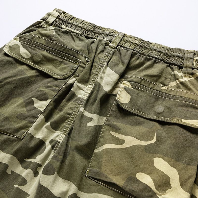 Outdoor Camouflage Sport Taktesch Trendy Bedruckt Loose Riicht Been Schnürshorts, Männer Capris_voghion.com