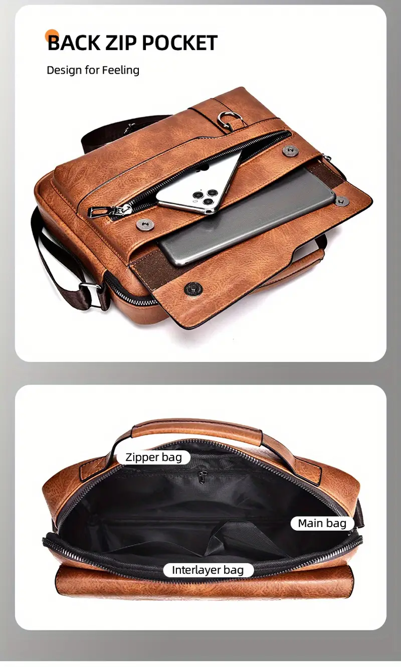 Męska wiosenna i letnia nowa torba na ramię Torba na ramię Torebka Casual Fashion Nowy produkt Materiał PU Prezent dla ojca / Rocznica_voghion.com