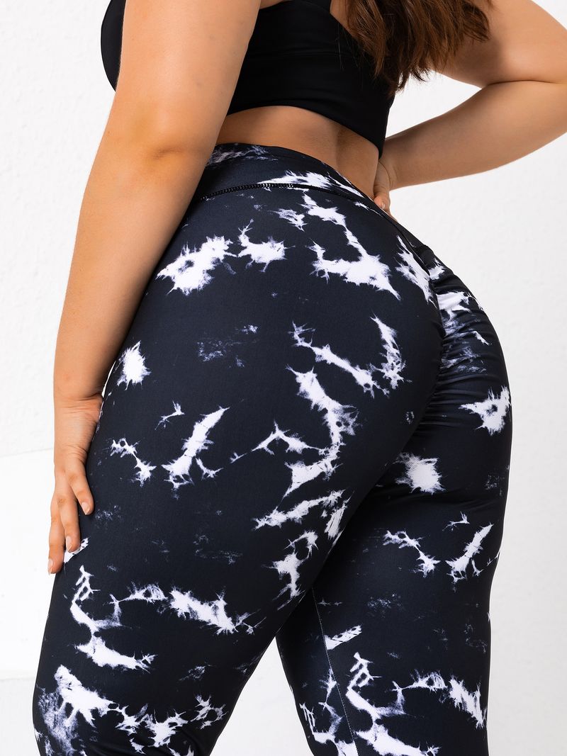 Plus Size Yoga Pants For Women, Elastic Butt Lifting Printed Leggings, Slimming And Fattening, Plus Size High Waist Pants For Women_voghion.com