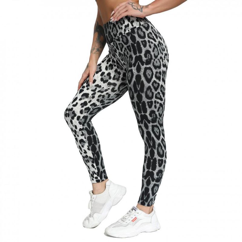 Women's yoga Pants Leopard Print Large Size Printed Pocket Slim Butt Lifting Sports Yoga Pants Leggings XY6645_voghion.com