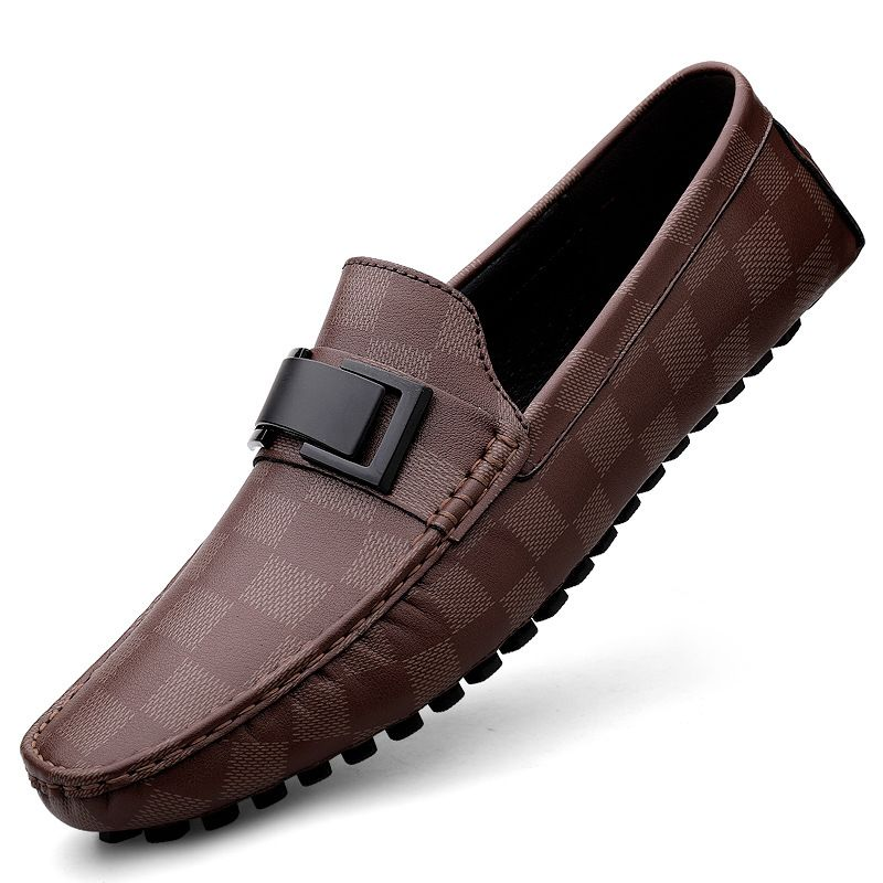 Pantofi sport bărbați Peas pentru șofat, din piele, cu imprimeu de primăvară, din piele de vacă, cu plată, model casual_voghion.com