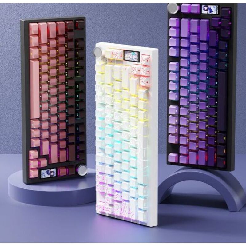 Forerunner X75 Mechanisch Toetsenbord op Maat, Drie Modi, Hot-Swappable, Zijdelings Gegraveerd, Hoogwaardig LCD-kleurenscherm_voghion.com