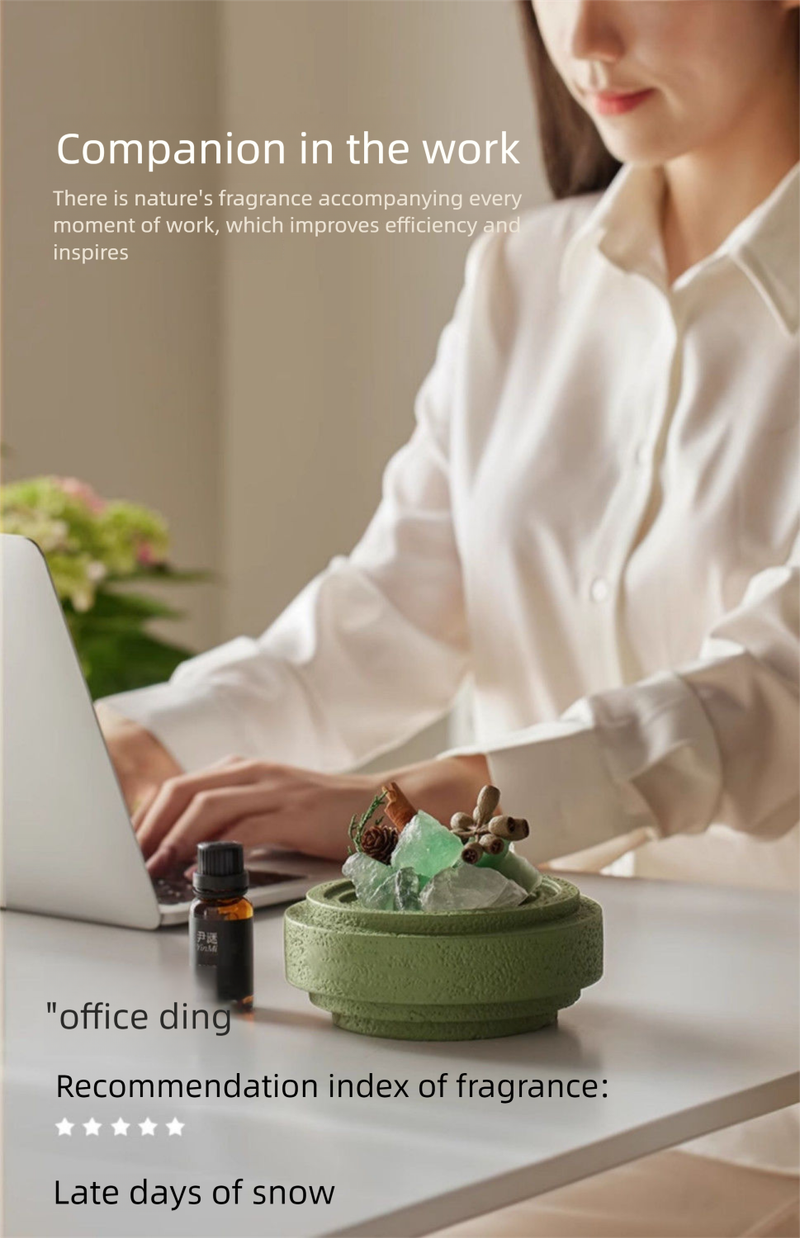 Difusor de aromaterapia GUKEN con forma de taza de cemento, piedra de cristal, decoración de alta gama para el hogar, dormitorio, larga duración, sin llama para niñas._voghion.com