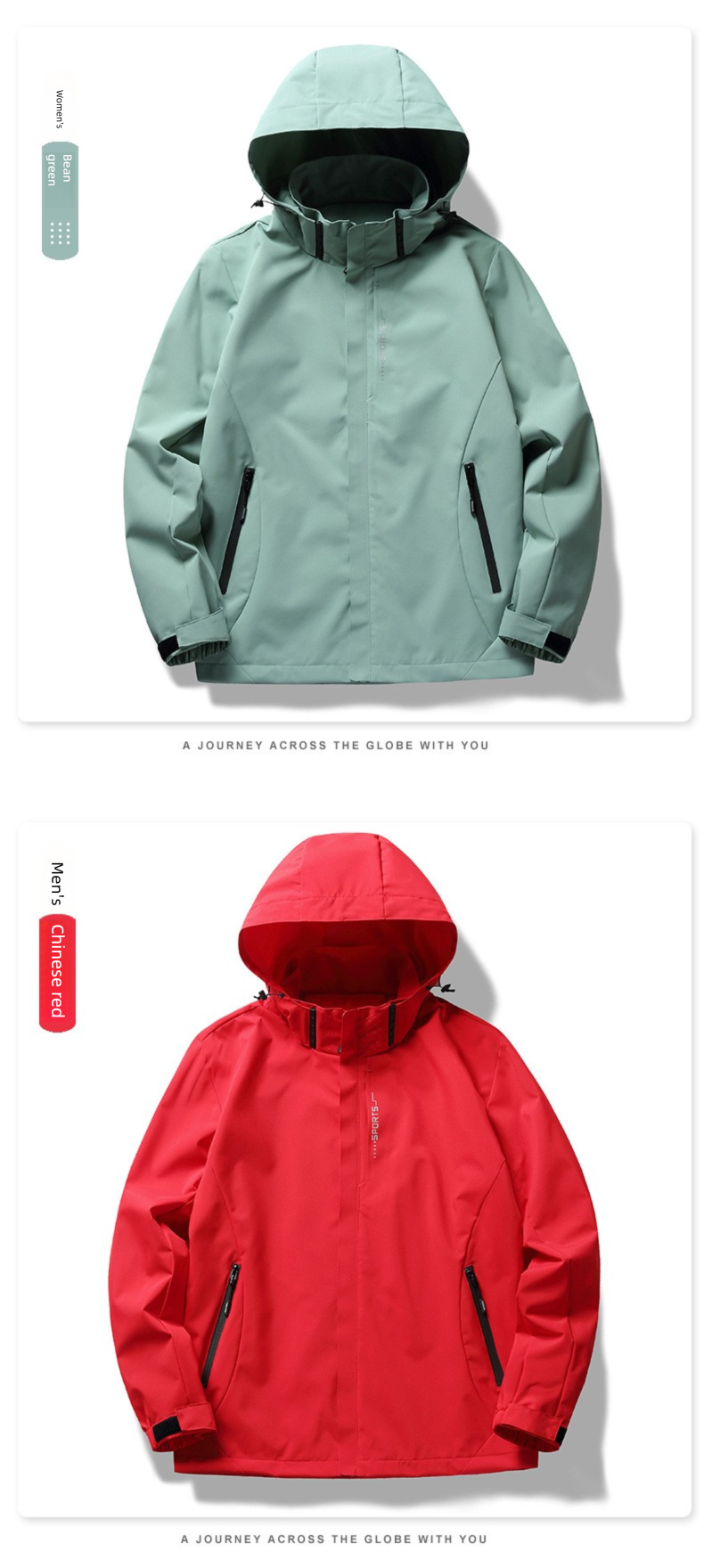 Outdoor Softshell Men Thin Coat Women Top Single Layer Hooded Windproof Waterproof Hiking Jacket Customizable_voghion.com