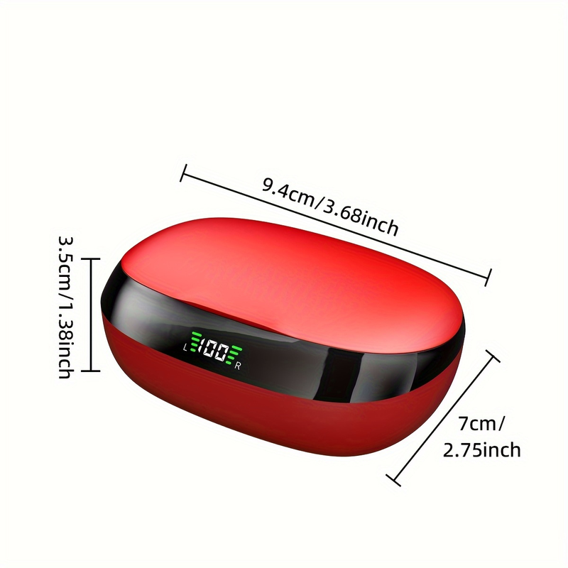 Wireless Earbuds With Mic, In-Ear Headphones, Earphones With LED Display, Mini Charging Case Headset For Men/Women_voghion.com