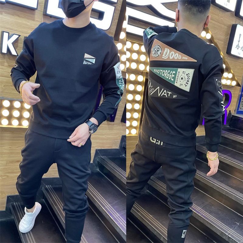 Sweatshirt Herren 2022 Herbst Jugend Hübscher Rundhals Langarm Basishemd Lockeres und trendiges Internet Celebrity Printed Label Top_voghion.com