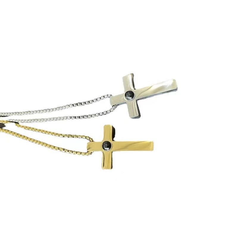 Collana con proiezione a croce in acciaio al titanio, 100 lingue, ti amo, catena per clavicola personalizzata per coppie_voghion.com